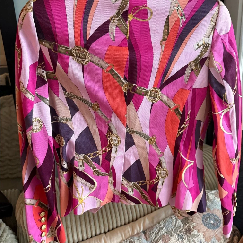 L'AGENCE Multicolor Women's Blazer with Gold Accents - Picture 4 of 5